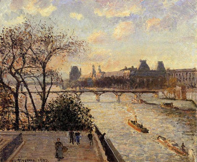 The Louvre and the Seine from the Pont Neuf in bedroom