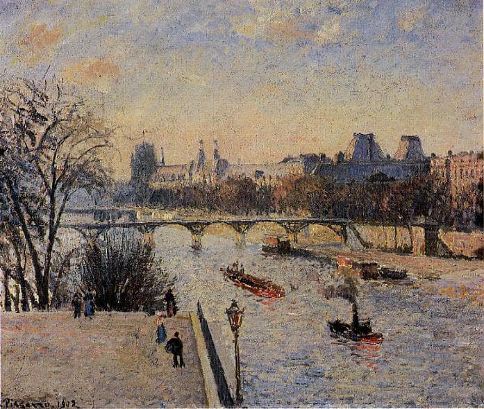 The Louvre by Camille Pissarro — hand-painted landscape oil painting reproduction on canvas