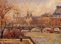 The Louvre, Morning by Camille Pissarro — hand-painted botanical oil painting reproduction on canvas