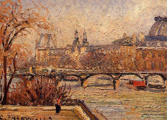 The Louvre, Morning - Camille Pissarro