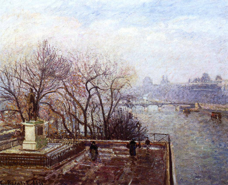 The Louvre, Morning, Mist - Camille Pissarro