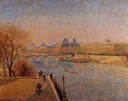 The Louvre, Winter Sunshine, Morning by Camille Pissarro — seascapes oil painting wall art, Impressionism