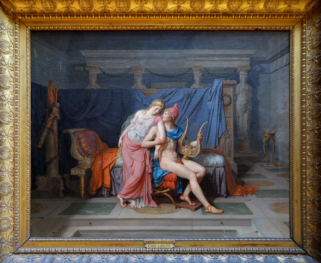 Paris and Helen by Jacques-Louis David — hand-painted cultural oil painting reproduction on canvas