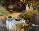 The Lunch: decorative panel by Claude Monet — hand-painted botanical oil painting reproduction on canvas