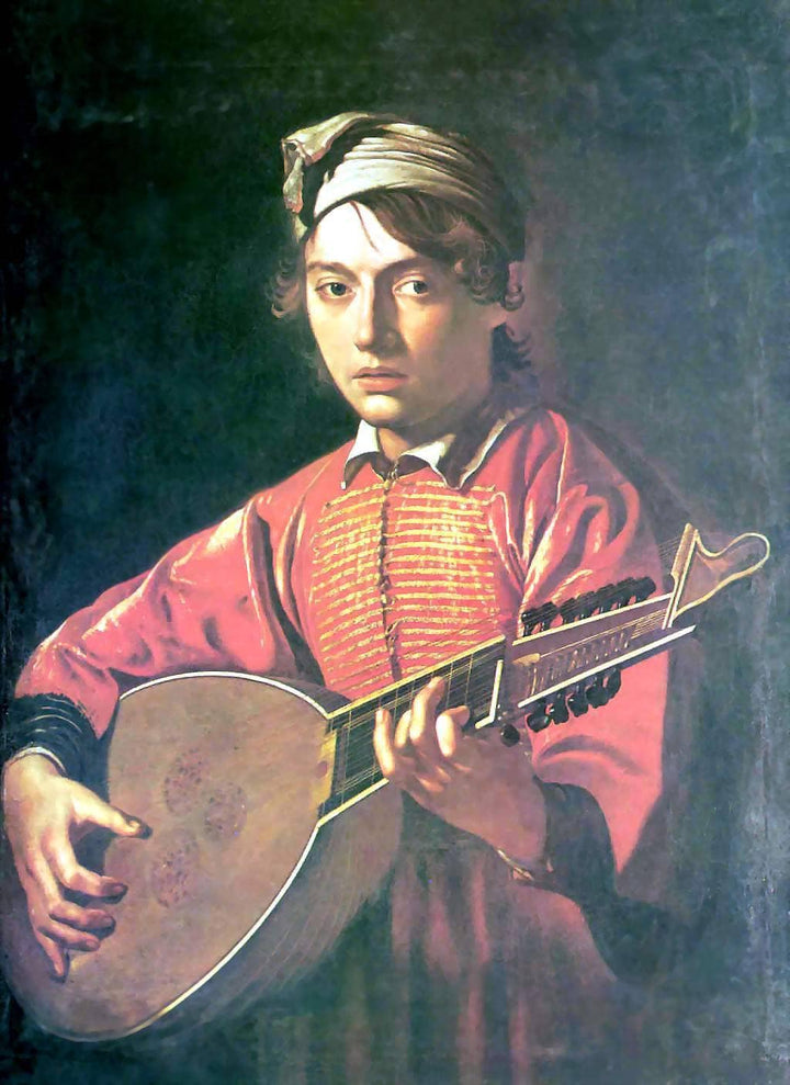 The lute player by Caravaggio — hand-painted portrait oil painting reproduction on canvas