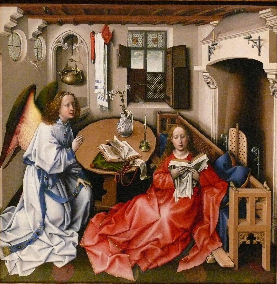 The Mérode Altarpiece - The Annunciation by Robert Campin — hand-painted portrait oil painting reproduction on canvas