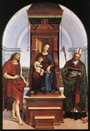 The Madonna and Child with St. John the Baptist and St. Nicholas of Bari by Raphael — hand-painted cultural oil painting reproduction on canvas