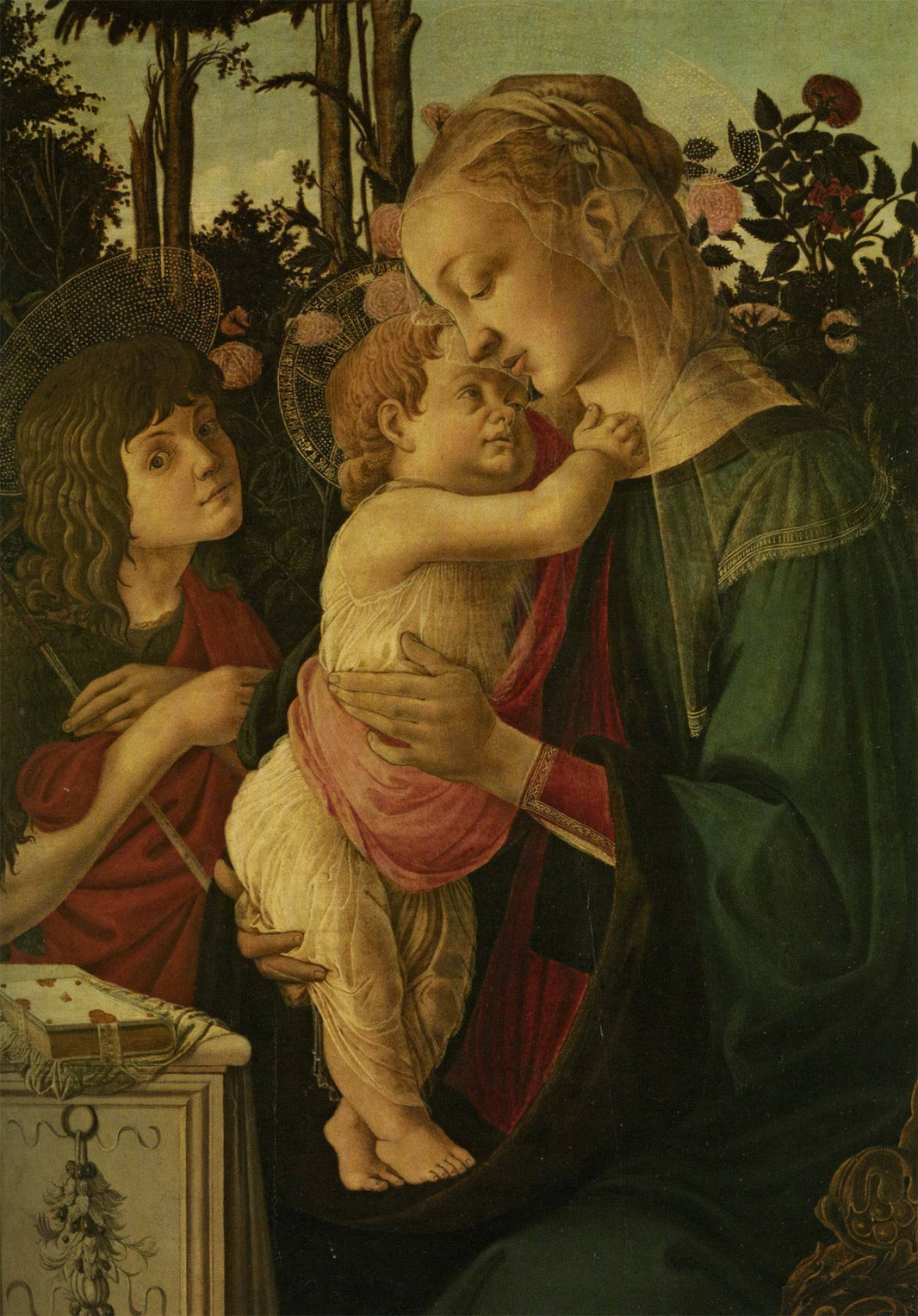 The Madonna and Child with the Infant Saint John the Baptist by Sandro Botticelli — hand-painted cultural oil painting reproduction on canvas