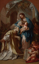 The Madonna Appearing to St. Philip Neri by Sebastiano Conca — hand-painted cultural oil painting reproduction on canvas
