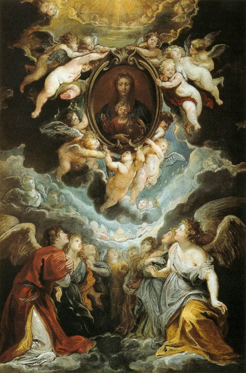 The Madonna della Vallicella Adored by Seraphim and Cherubim by Peter Paul Rubens — hand-painted cultural oil painting reproduction on canvas