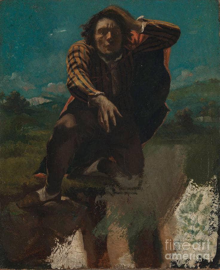 The Man Made Mad by Fear by Gustave Courbet — hand-painted portrait oil painting reproduction on canvas