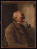 The man with the pipe by Jules Breton — male oil painting wall art, Realism