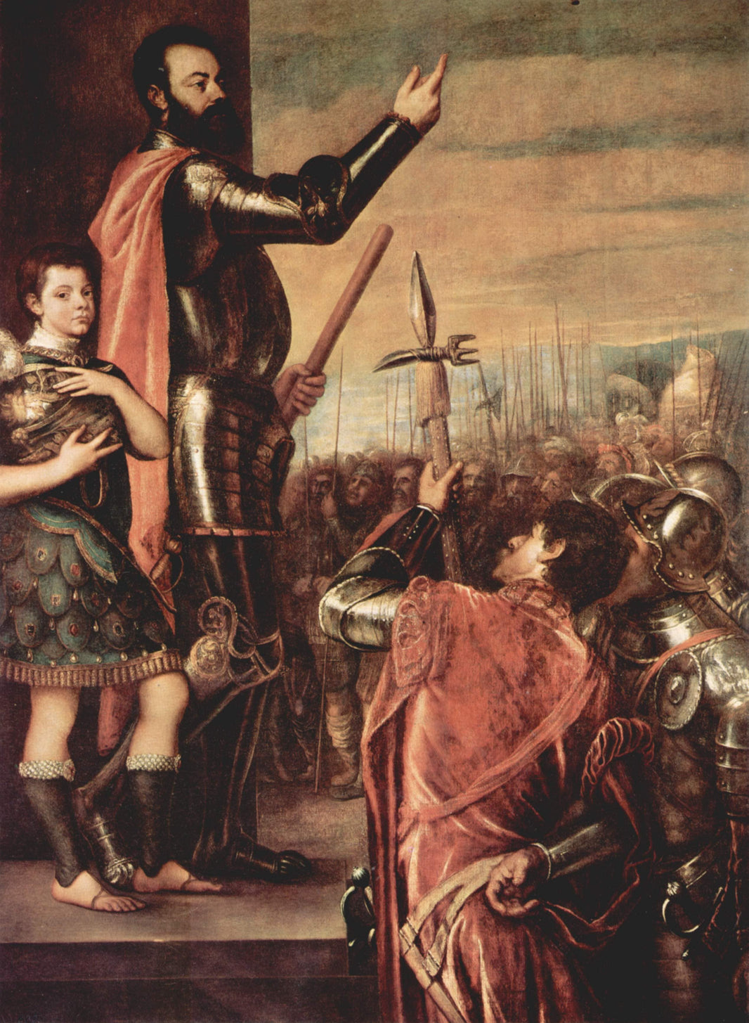 The Marchese del Vasto Addressing his Troops by Titian — hand-painted cultural oil painting reproduction on canvas