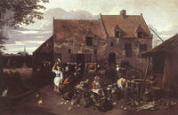 The Market Garden by Jan Siberechts — hand-painted animal oil painting reproduction on canvas