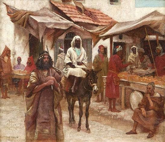 The Market Place, Tangier by Aloysius O'Kelly — hand-painted cultural oil painting reproduction on canvas