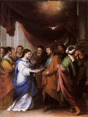 The Marriage of the Virgin by Bartolome Esteban Murillo — religion oil painting wall art, Baroque