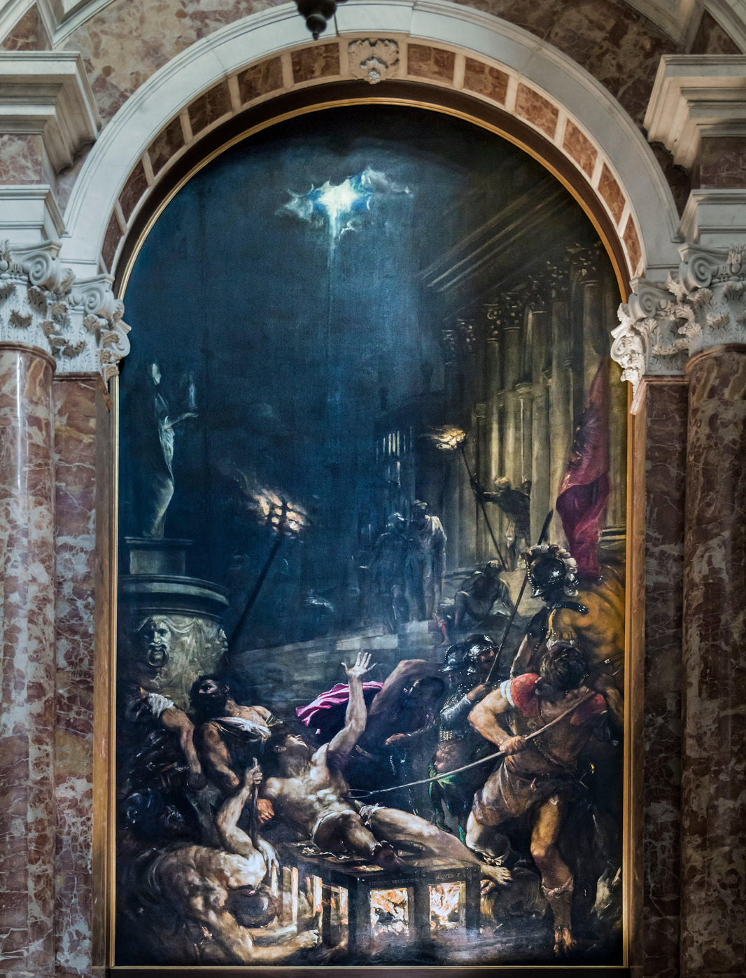 The Martyrdom of St. Lawrence by Titian — hand-painted architectural oil painting reproduction on canvas
