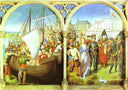The Martyrdom of St. Ursula's Companions and The Martyrdom of St. Ursula. From the Shrine of St. Ursula by Hans Memling — fantasy oil painting wall art, Northern Renaissance