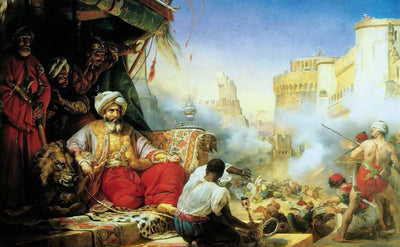 The massacre of the Mamluks at the Cairo citadel, ordered by Méhémet Ali Pasha in 1811 by Horace Vernet — oil painting reproduction
