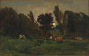 The meadow of graves in Villerville by Charles-Francois Daubigny — rural oil painting wall art, Realism