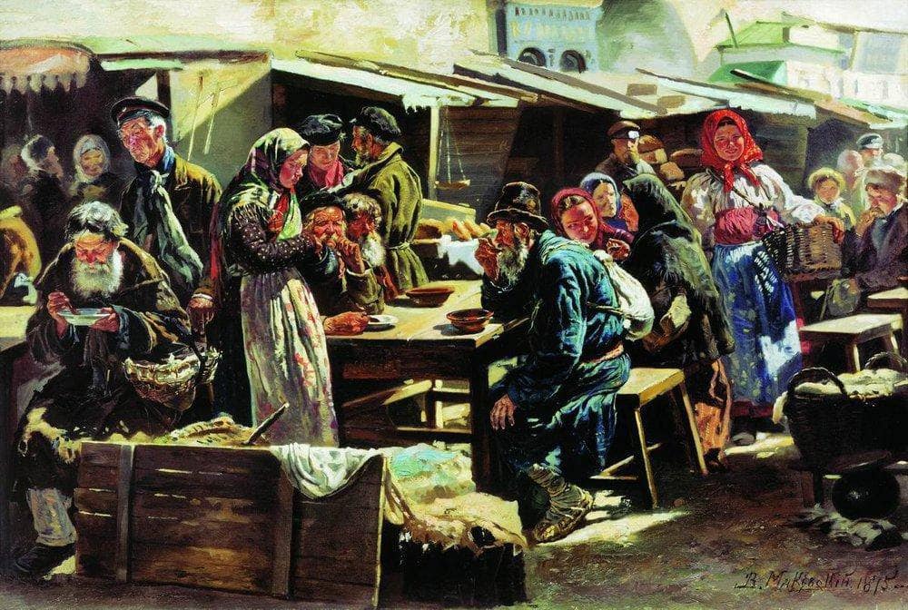The meal by Vladimir Makovsky — hand-painted cultural oil painting reproduction on canvas