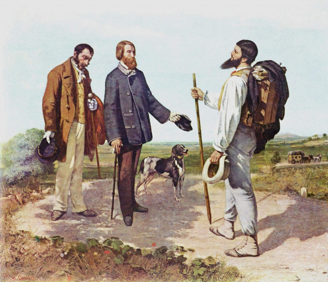 The Meeting (Bonjour Monsieur Courbet) by Gustave Courbet — hand-painted landscape oil painting reproduction on canvas