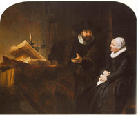 The Mennonite Preacher Anslo and his Wife by Rembrandt — hand-painted portrait oil painting reproduction on canvas