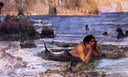 The Merman by John William Waterhouse — beach oil painting wall art, Romanticism