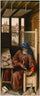 The Mérode Altarpiece - Joseph as a medieval carpenter in entryway