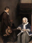 The Message by Gerard Terborch — hand-painted portrait oil painting reproduction on canvas