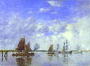 The Meuse at Dordrecht by Eugene Boudin — vintage oil painting wall art, Impressionism