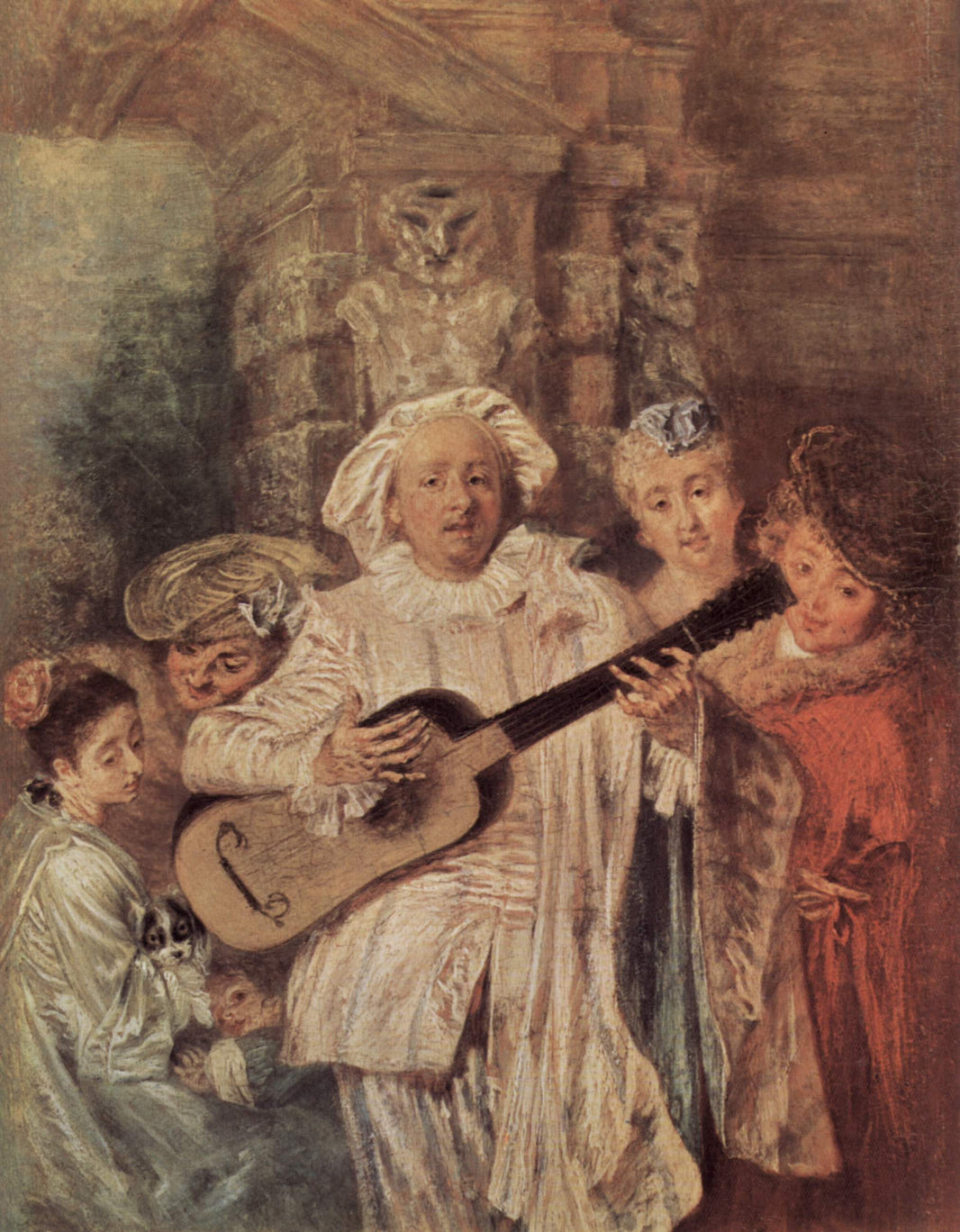 The Mezzetin's Family by Antoine Watteau — hand-painted portrait oil painting reproduction on canvas