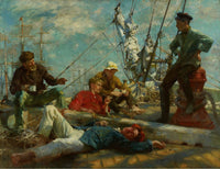The midday rest sailors yarning by Henry Scott Tuke — hand-painted portrait oil painting reproduction on canvas