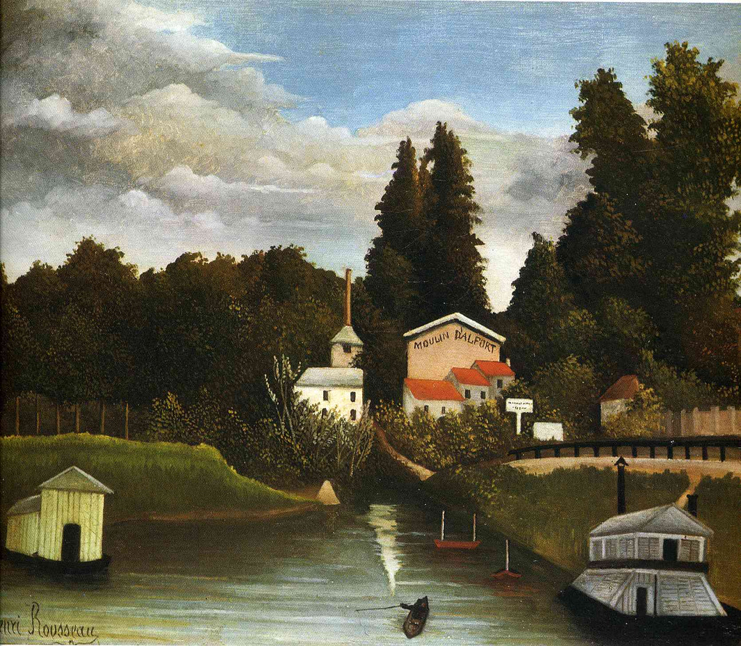 the Mill at Alfor by Henri Rousseau — hand-painted landscape oil painting reproduction on canvas