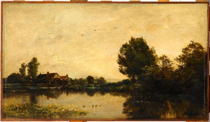 The Mill of the Gylieu by Charles-Francois Daubigny — hand-painted landscape oil painting reproduction on canvas