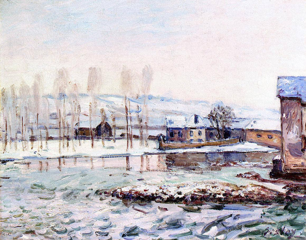 The Mills at Moret by Alfred Sisley — hand-painted landscape oil painting reproduction on canvas