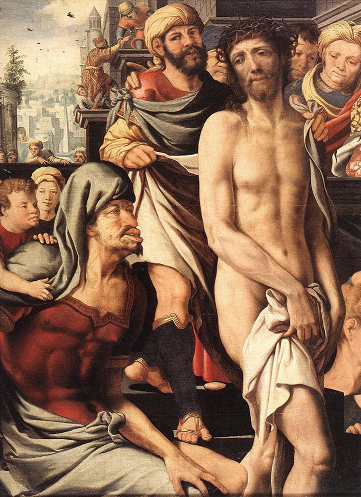 The Mocking of Christ (detail) by Jan van Hemessen — hand-painted cultural oil painting reproduction on canvas
