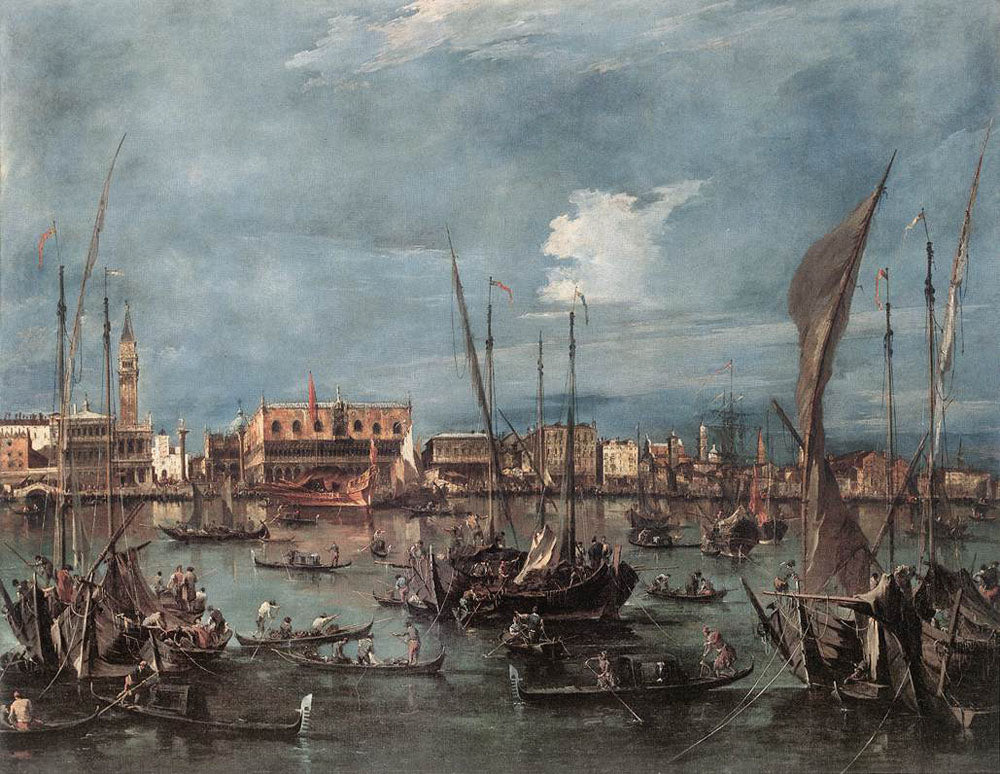 The Molo and the Riva degli Schiavoni from the Bacino di San Marco - Francesco Guardi