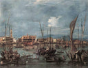 The Molo and the Riva degli Schiavoni from the Bacino di San Marco by Francesco Guardi — hand-painted landscape oil painting reproduction on canvas