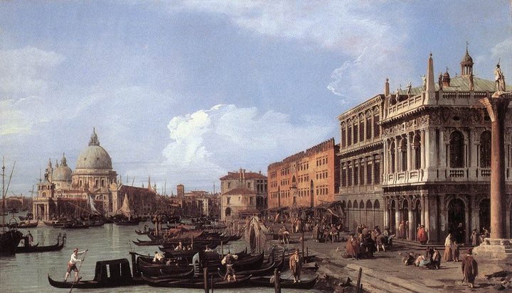 The Molo Looking West by Canaletto — hand-painted architectural oil painting reproduction on canvas