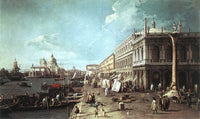 The Molo with the Library and the Entrance to the Grand Canal by Canaletto — hand-painted architectural oil painting reproduction on canvas