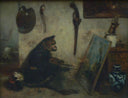 The Monkey-painter (Workshop Interior) by Alexandre-Gabriel Decamps — hand-painted still oil painting reproduction on canvas