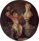 The Monkey Sculptor by Antoine Watteau — hand-painted cultural oil painting reproduction on canvas
