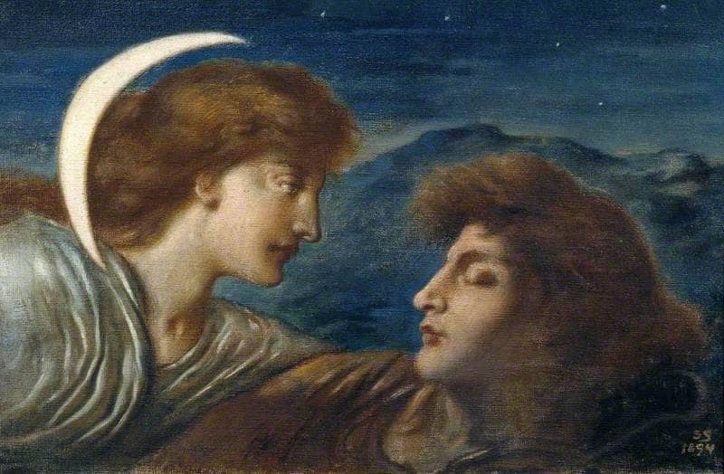 The Moon and Sleep by Simeon Solomon — hand-painted cultural oil painting reproduction on canvas