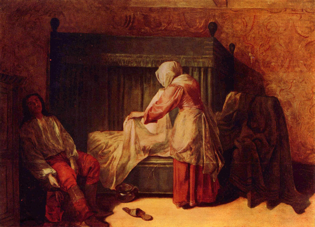 The morning toilet of a young man by Pieter de Hooch — hand-painted eco oil painting reproduction on canvas