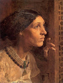 The Mother of Sisera Looked out a Window by Albert Joseph Moore — female oil painting wall art, Academicism