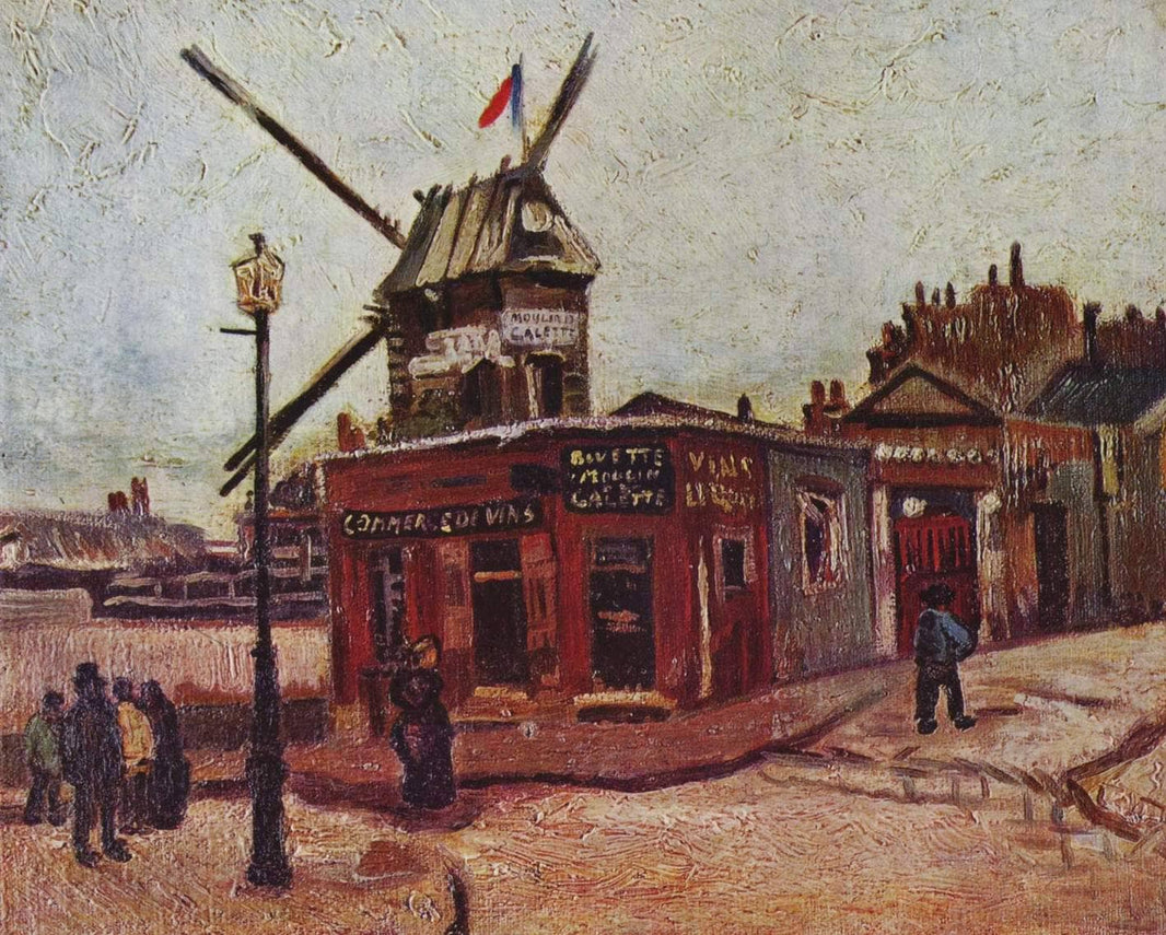 The Moulin de la Galette by Vincent van Gogh — hand-painted architectural oil painting reproduction on canvas