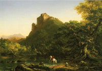 The Mountain Ford by Thomas Cole — hand-painted botanical oil painting reproduction on canvas