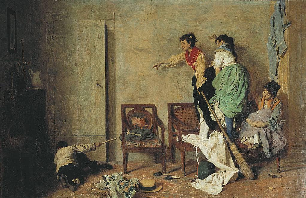 The mouse by Giacomo Favretto — hand-painted portrait oil painting reproduction on canvas