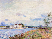 The Mouth of the Loing at Saint Mammes by Alfred Sisley — hand-painted landscape oil painting reproduction on canvas